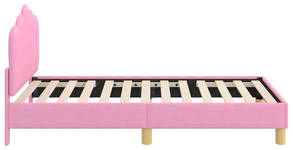 VidaXL Gyerekágy kerettel fejtámlával Rózsaszín 80 x 160 cm Szövet