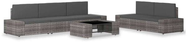 6 részes szürke polyrattan kerti ülőgarnitúra