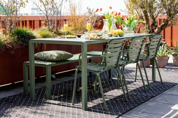 35286T kerti étkezőasztal zöld 214x97cm