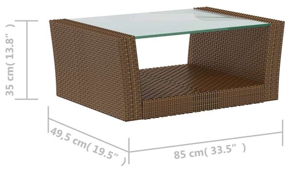 VidaXL Polyrattan Kerti Ülőgarnitúra - 16 részes - Barna