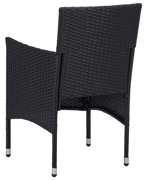 7 részes fekete polyrattan kerti étkezőgarnitúra