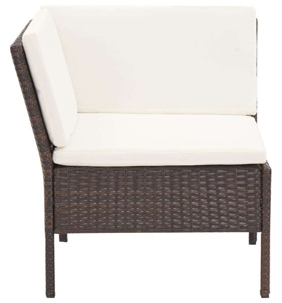 Polyrattan Kerti Bútorszett - 6 részes - Barna