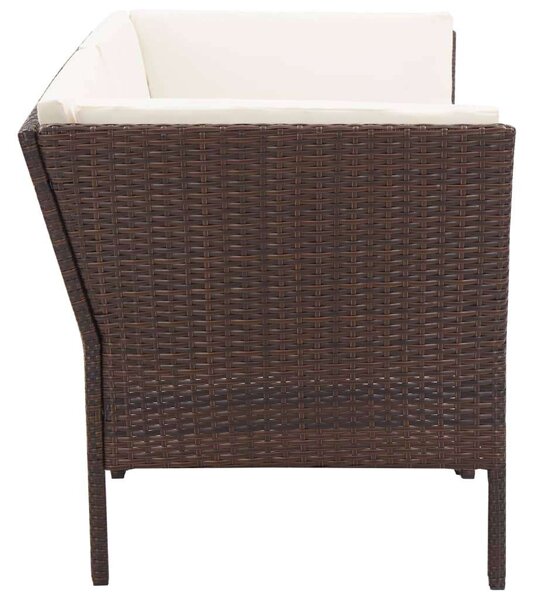 Polyrattan Kerti Bútorszett - 6 részes - Barna