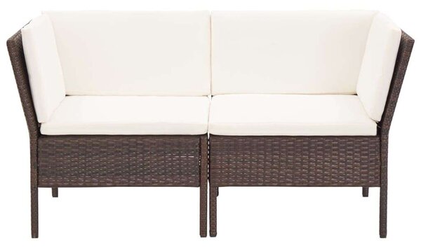 Polyrattan Kerti Bútorszett - 6 részes - Barna
