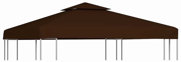 Barna kétszintes pavilon tetőponyva 310 g/m² 3 x 3 m