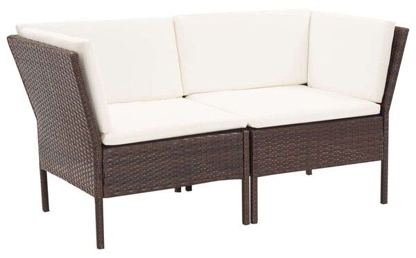 Polyrattan Kerti Bútorszett - 6 részes - Barna
