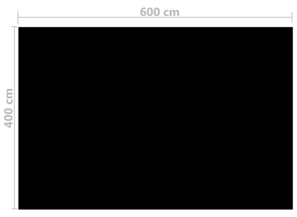 Téglalap alakú Fekete PE Medence-takaró 6x4 m