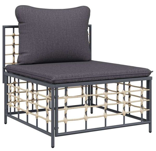 Polyrattan Kerti Ülőgarnitúra - 5 részes - Antracitszürke