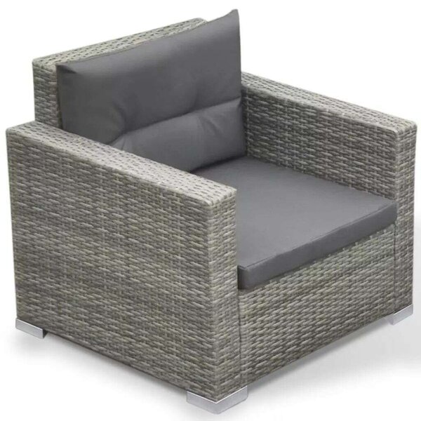 Polyrattan Kerti Bútorszett - 6 részes - Szürke