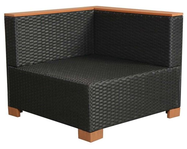 Polyrattan Kerti Bútorszett - 8 részes - Fekete