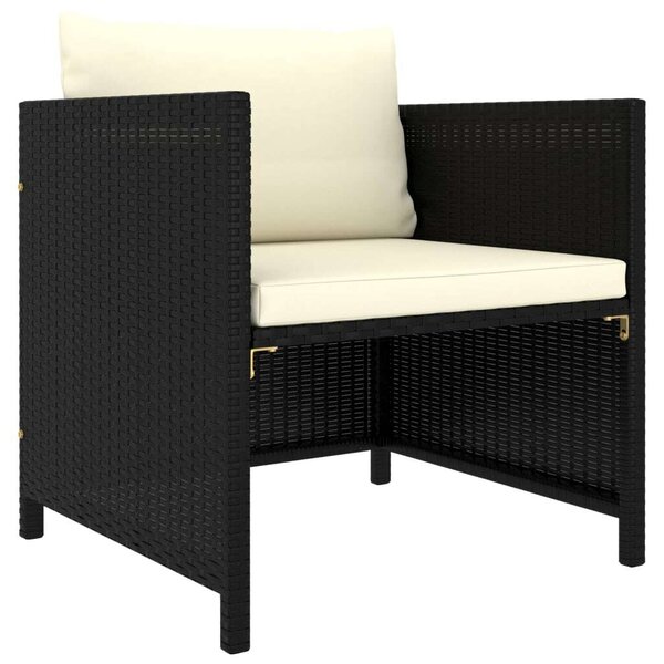 Polyrattan Kerti Bútorszett - 7 részes - Fekete