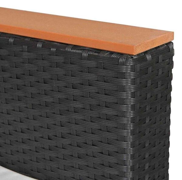 Polyrattan Kerti Bútorszett - 8 részes - Fekete