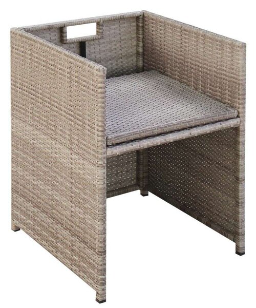 Polyrattan Kültéri Étkezőgarnitúra - 9 részes - Bézs