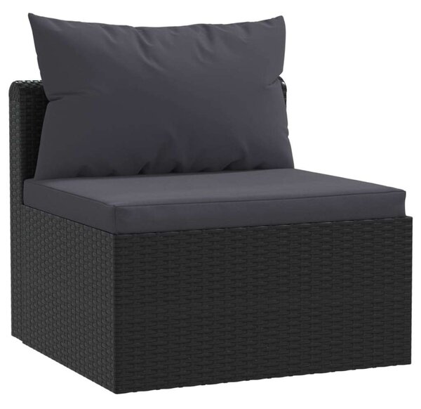 VidaXL 4-részes Kerti Ülőgarnitúra - Fekete Polyrattan