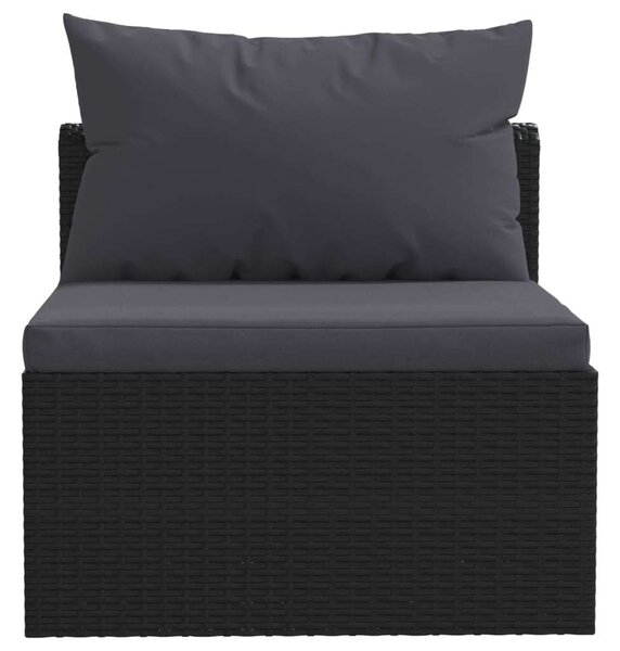 VidaXL 4-részes Kerti Ülőgarnitúra - Fekete Polyrattan