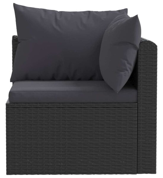 VidaXL 4-részes Kerti Ülőgarnitúra - Fekete Polyrattan