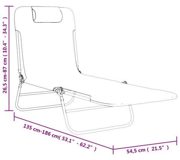 VidaXL 2 db Piros Textilén Napozóágy - Összecsukható - Kényelmes