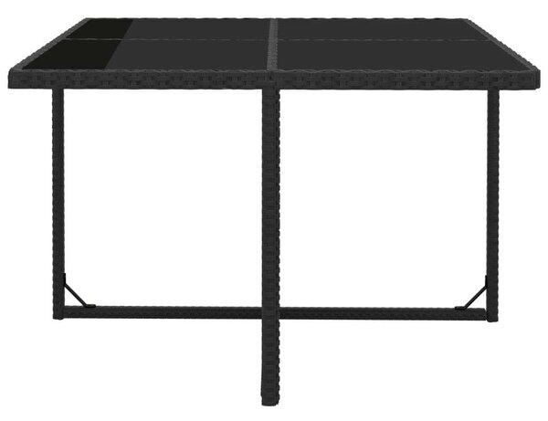 VidaXL Polyrattan Kültéri Étkezőgarnitúra - 5 részes - Fekete