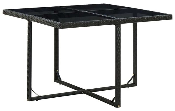 VidaXL Polyrattan Kültéri Étkezőgarnitúra - 5 részes - Fekete