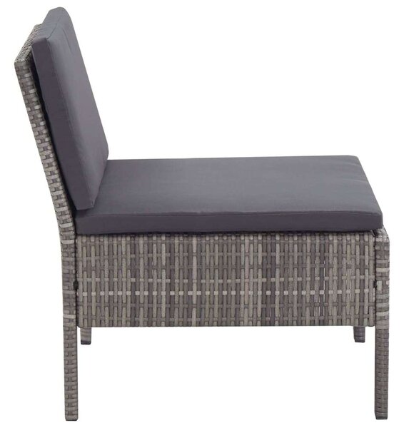 VidaXL Polyrattan Kerti Ülőgarnitúra - 3 részes - Szürke