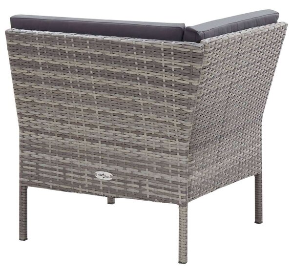 VidaXL Polyrattan Kerti Ülőgarnitúra - 3 részes - Szürke
