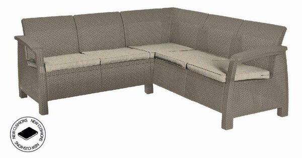 ALLIBERT CORFU RELAX polyrattan kerti sarokkanapé - cappuccino ()