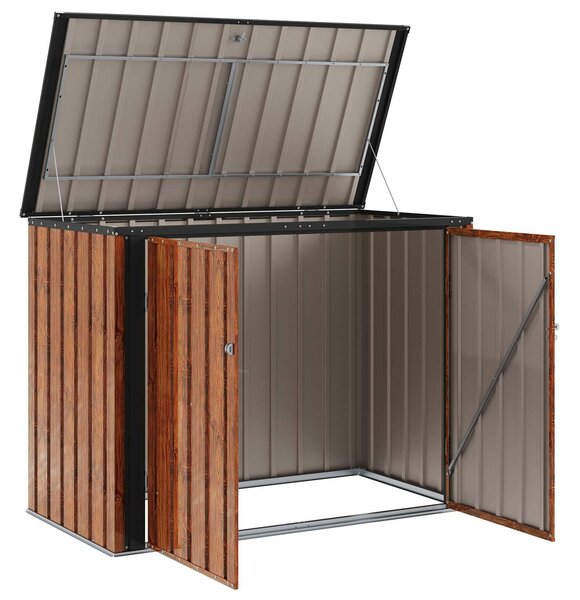 VidaXL Kerti Tároló Doboz Barna 151,5 x 82 x 110,5 cm Acél