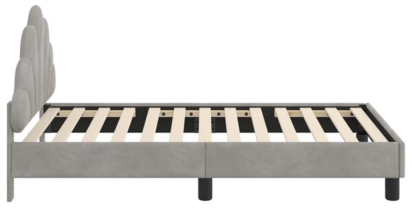 VidaXL Gyerekágy kerettel Világosszürke 80 x 160 cm Bársony