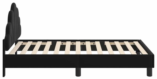 VidaXL Gyerekágy kerettel fejtámlával Fekete 80 x 160 cm Bársony