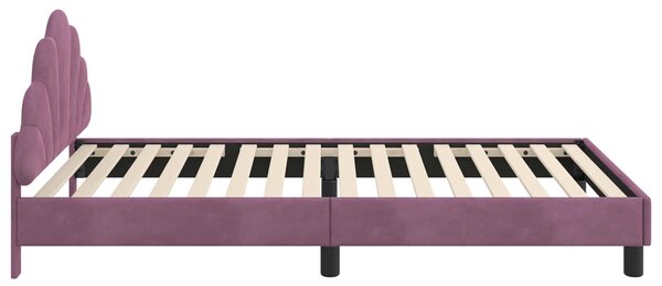 VidaXL Gyerekágy kerettel fejtámlával Lila 90 x 200 cm Bársony