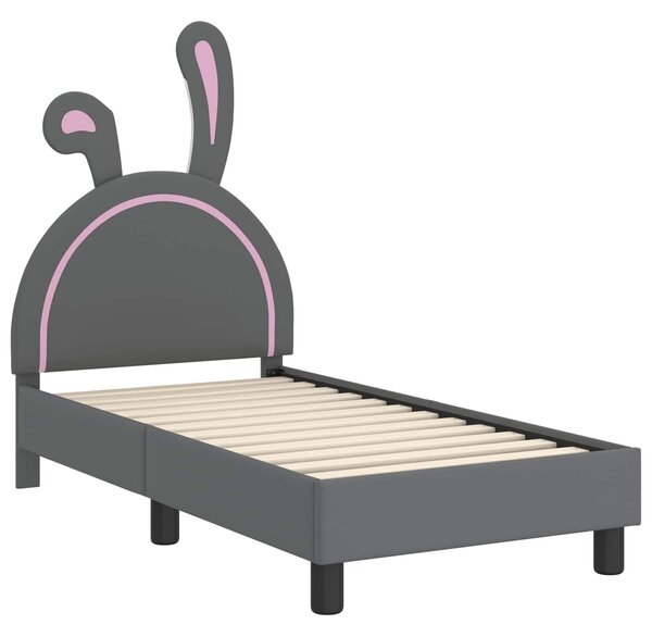 VidaXL Gyerekágy keret fejtámlával Világosszürke 70 x 140 cm PU
