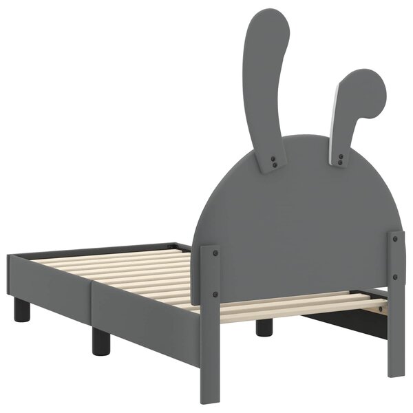 VidaXL Gyerekágy keret fejtámlával Világosszürke 70 x 140 cm PU