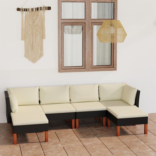 Polyrattan Kerti Ülőgarnitúra - 10 részes - Fekete
