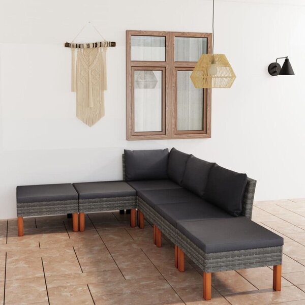 Polyrattan Kerti Ülőgarnitúra - 10 részes - Fekete