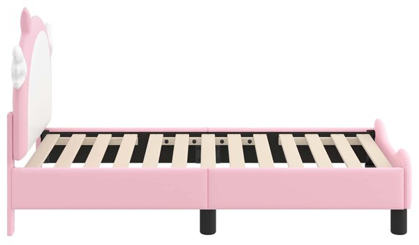 VidaXL Gyerekágy keret fejtámlával Rózsaszín 70 x 140 cm PU