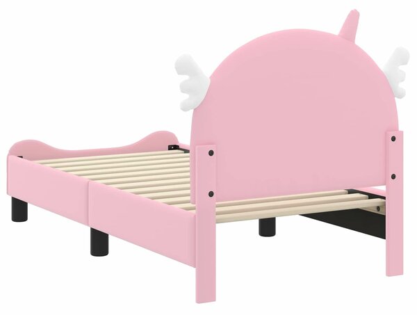 VidaXL Gyerekágy keret fejtámlával Rózsaszín 70 x 140 cm PU