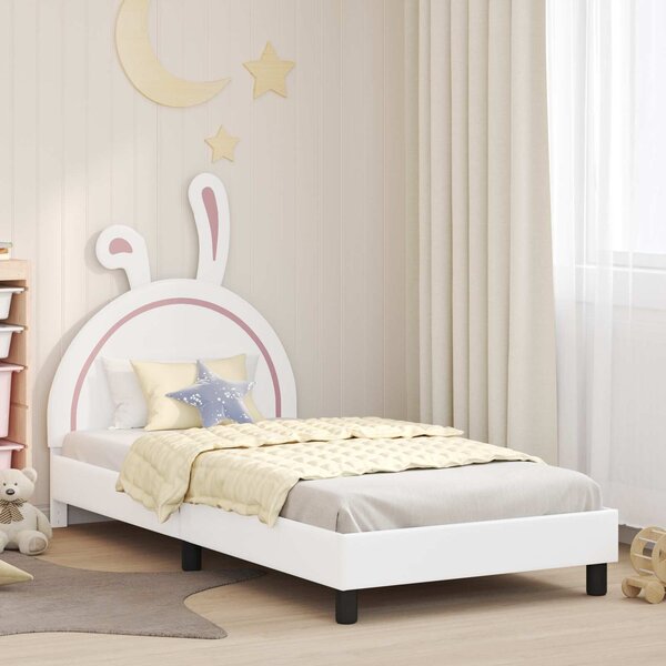 VidaXL Gyerekágy kerettel fejtámlával Fehér 90 x 190 cm PU