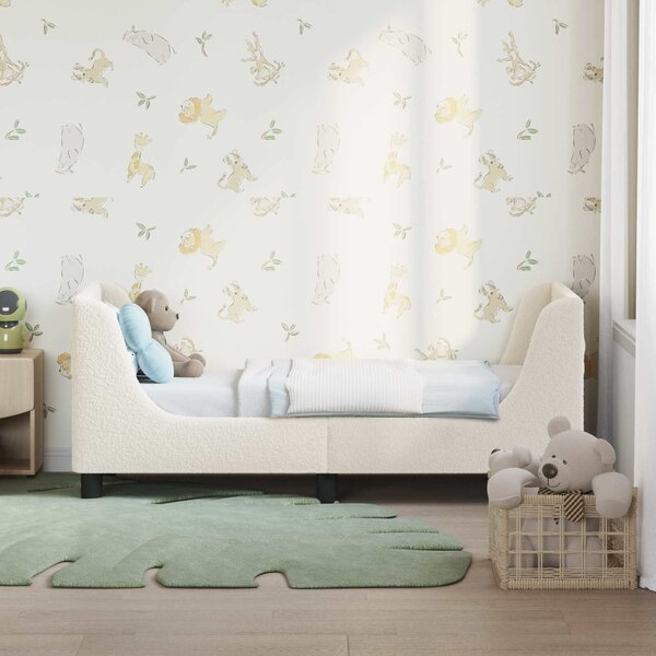 VidaXL Gyerekágy keret fejtámlával Krém 70 x 140 cm Juh Gyapjú
