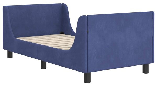 VidaXL Gyerekágy kerettel Rendőrségi kék 80 x 160 cm Bársony