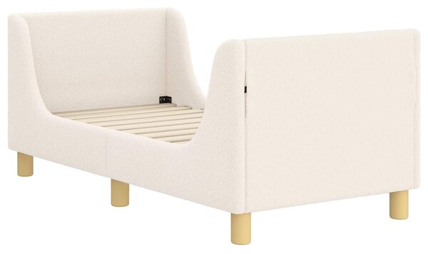 VidaXL Gyerekágy keret fejtámlával Krém 70 x 140 cm Juh Gyapjú