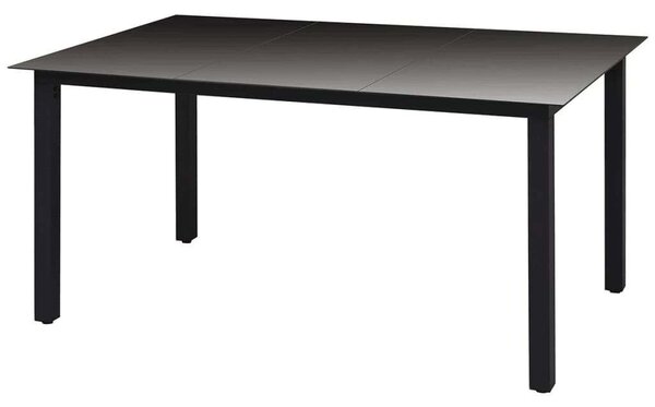 Polyrattan Kerti Étkezőgarnitúra - 5 részes - Fekete