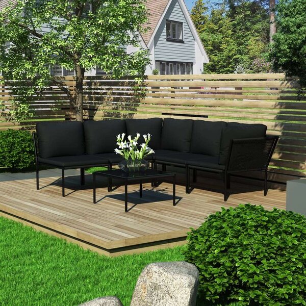 TrendyLife - Kerti Ülőgarnitúra - Szövet Rattan - 6 részes