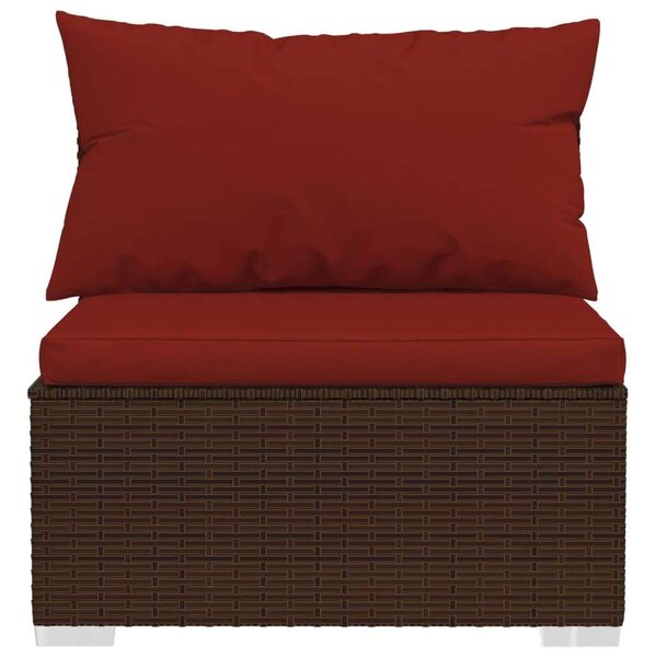 Polyrattan Kerti Ülőgarnitúra - 9 részes - Barna
