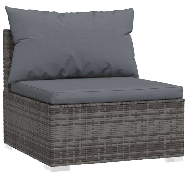 4-részes szürke polyrattan kerti ülőgarnitúra párnákkal