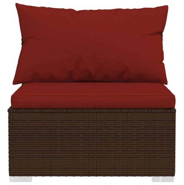 Polyrattan Kerti Ülőgarnitúra - 7 részes - Barna