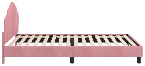 VidaXL Gyerekágy kerettel fejtámlával Rózsaszín 90 x 190 cm Bársony
