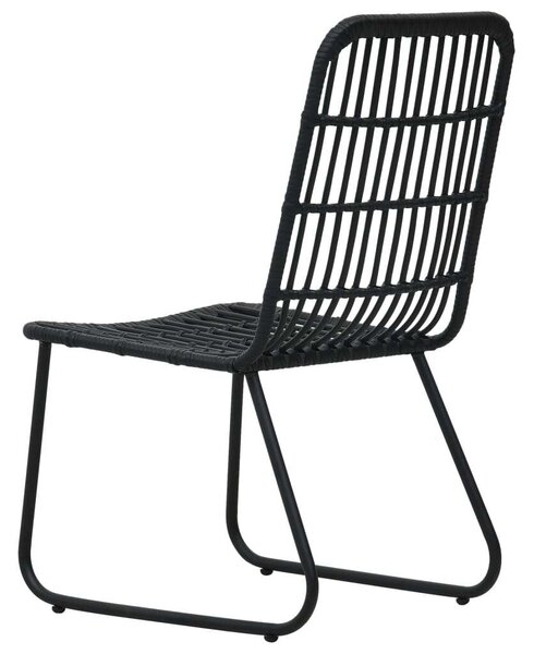 Polyrattan Kültéri Étkezőgarnitúra - 7 részes - Fekete