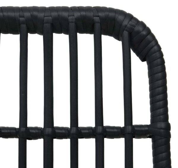 Polyrattan Kültéri Étkezőgarnitúra - 7 részes - Fekete