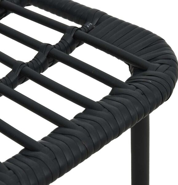 Polyrattan Kültéri Étkezőgarnitúra - 7 részes - Fekete
