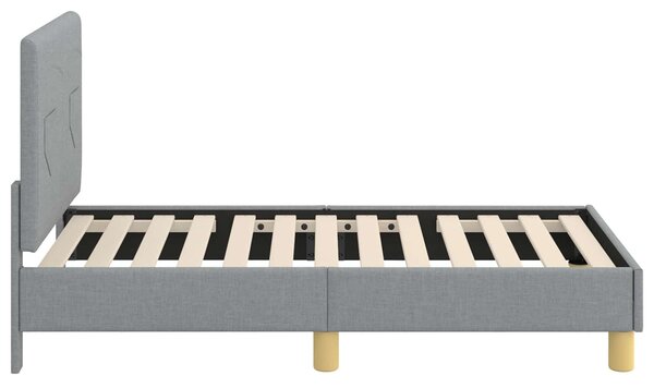 VidaXL Gyerekágy keret fejtámlával Világosszürke 70 x 140 cm szövet